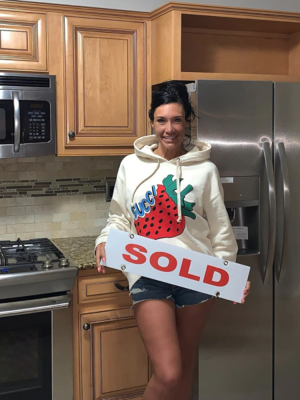 Jessica in the kitchen of her new home