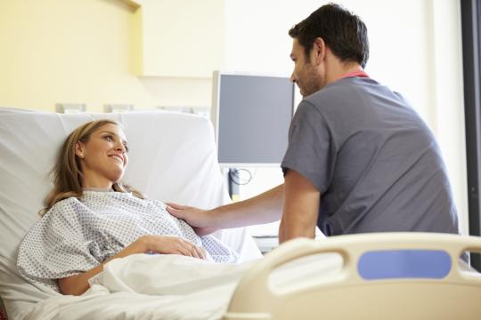 Woman recovering from plastic surgery